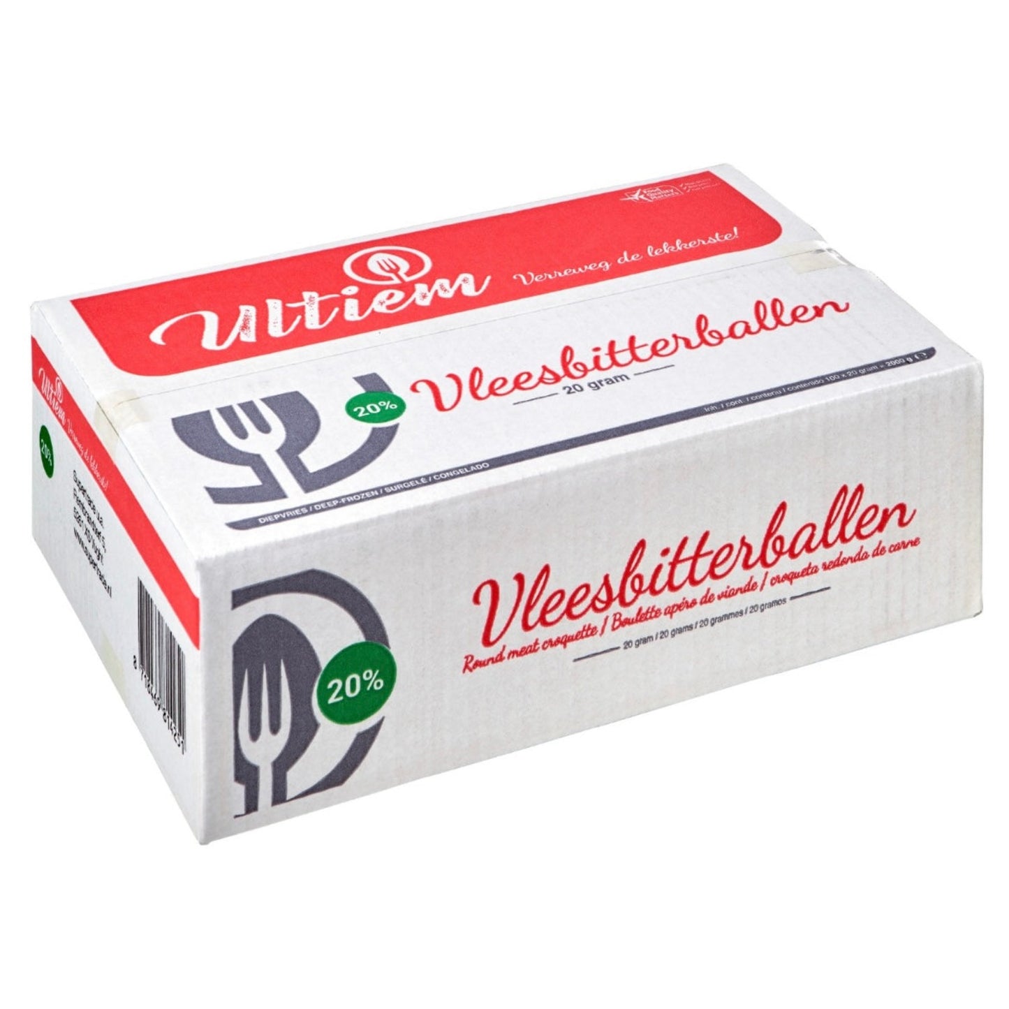 20% vleesbitterballen Ultiem 100 stuks