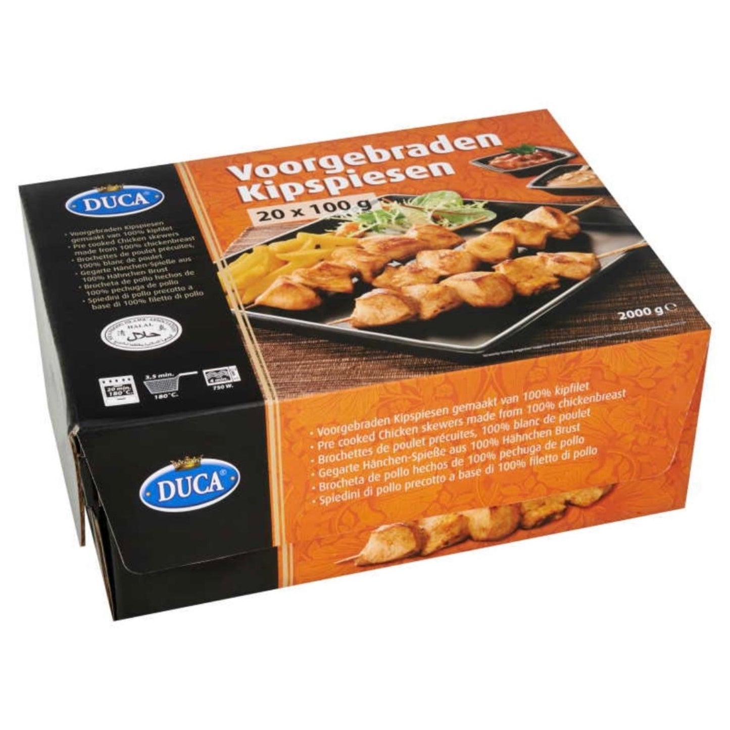 Voorgebraden kipspiezen 20 stuks