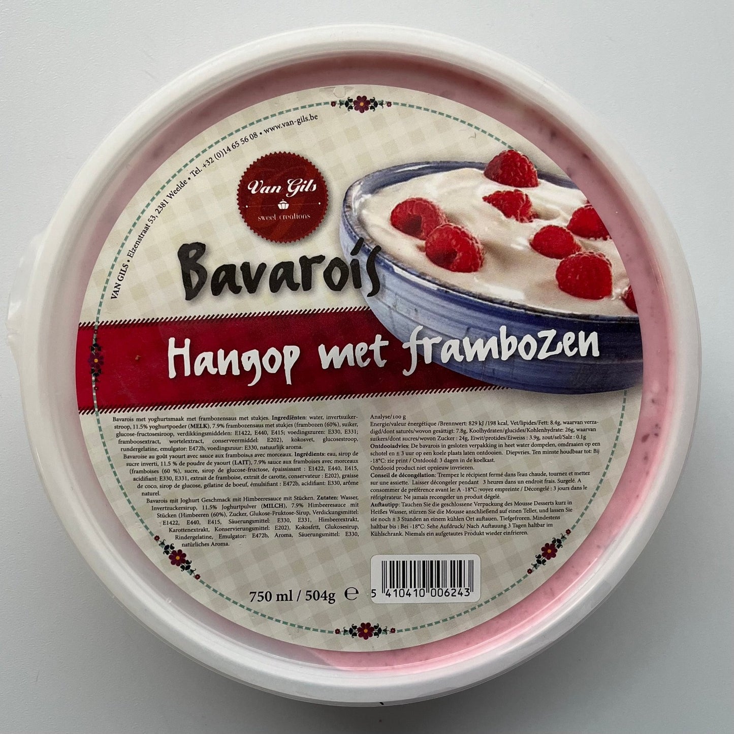 Hangop met frambozen bavarois
