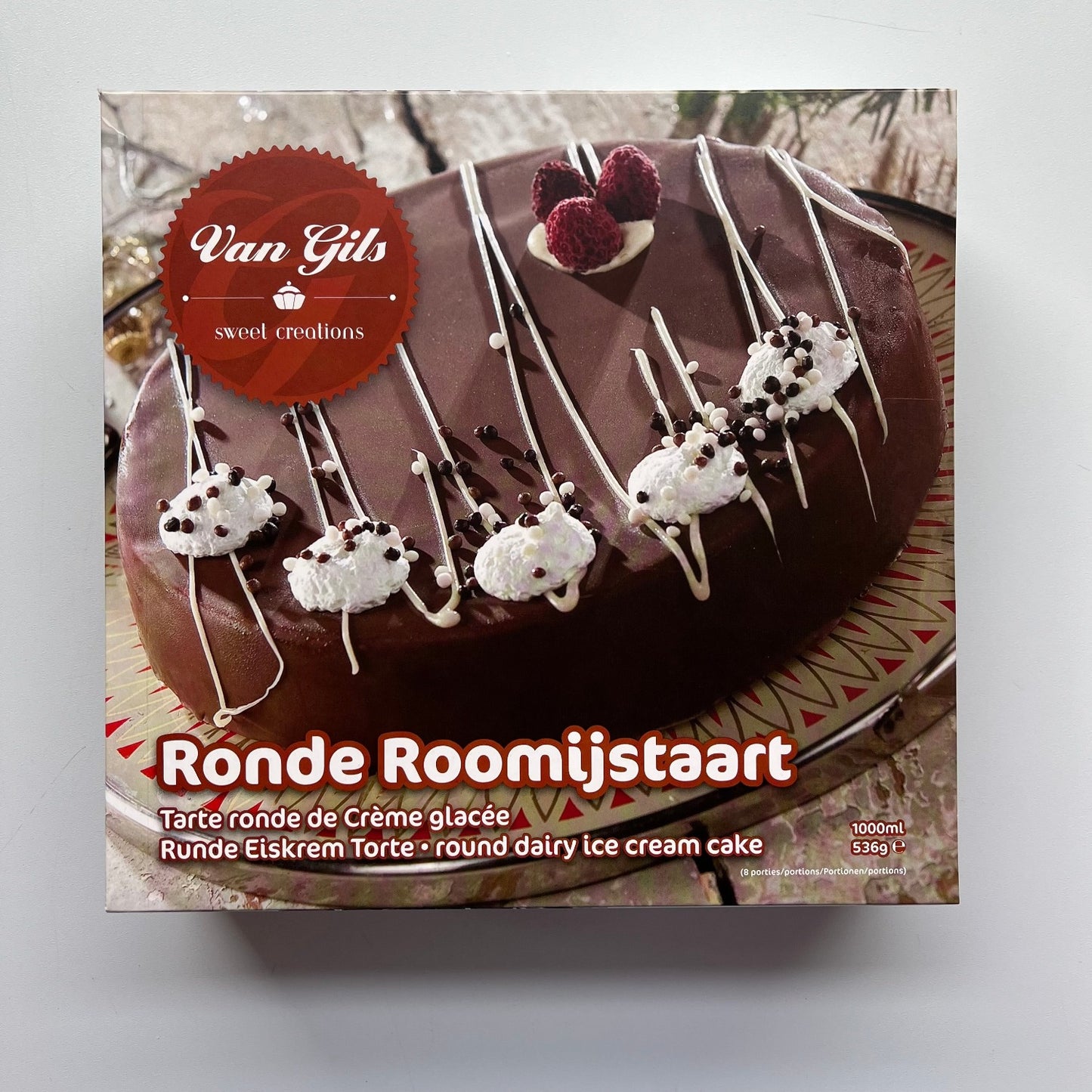 Ronde roomijstaart