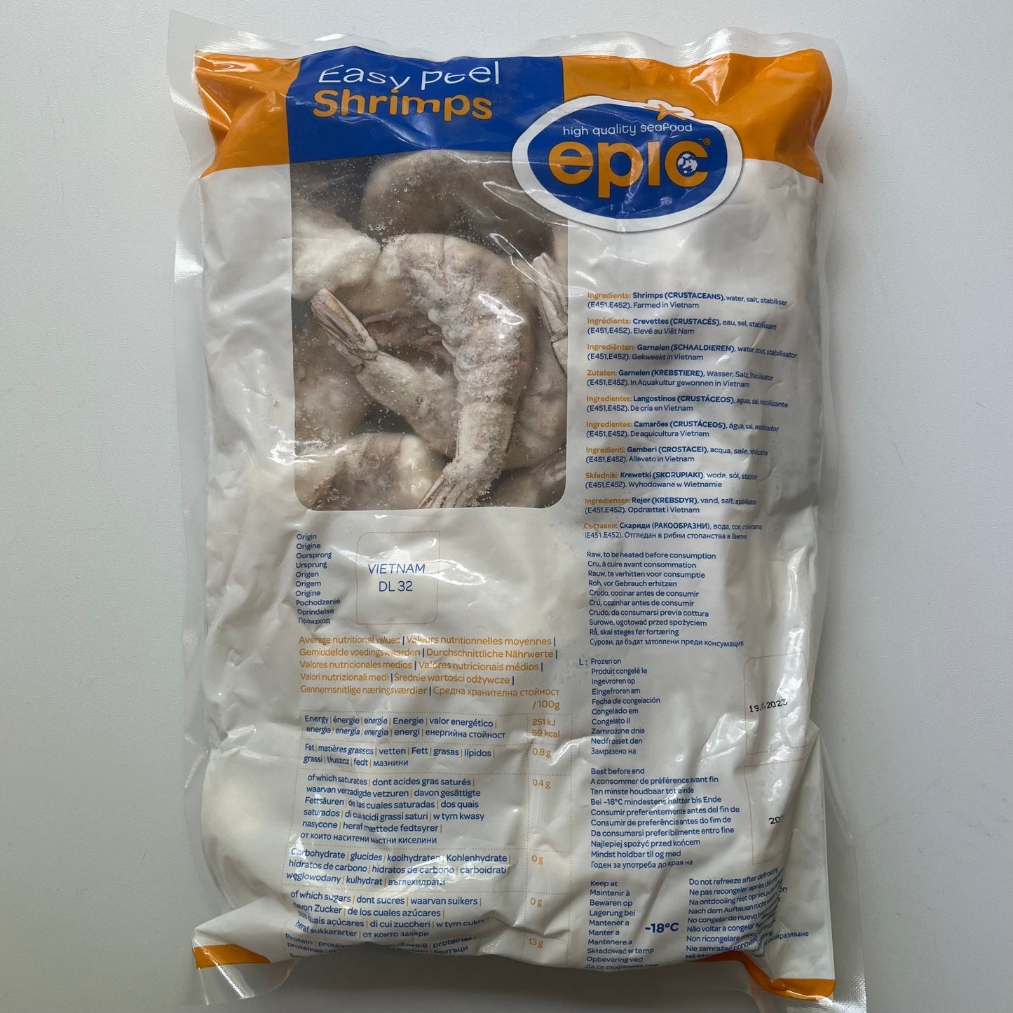 Easy peel shrimps 800gr