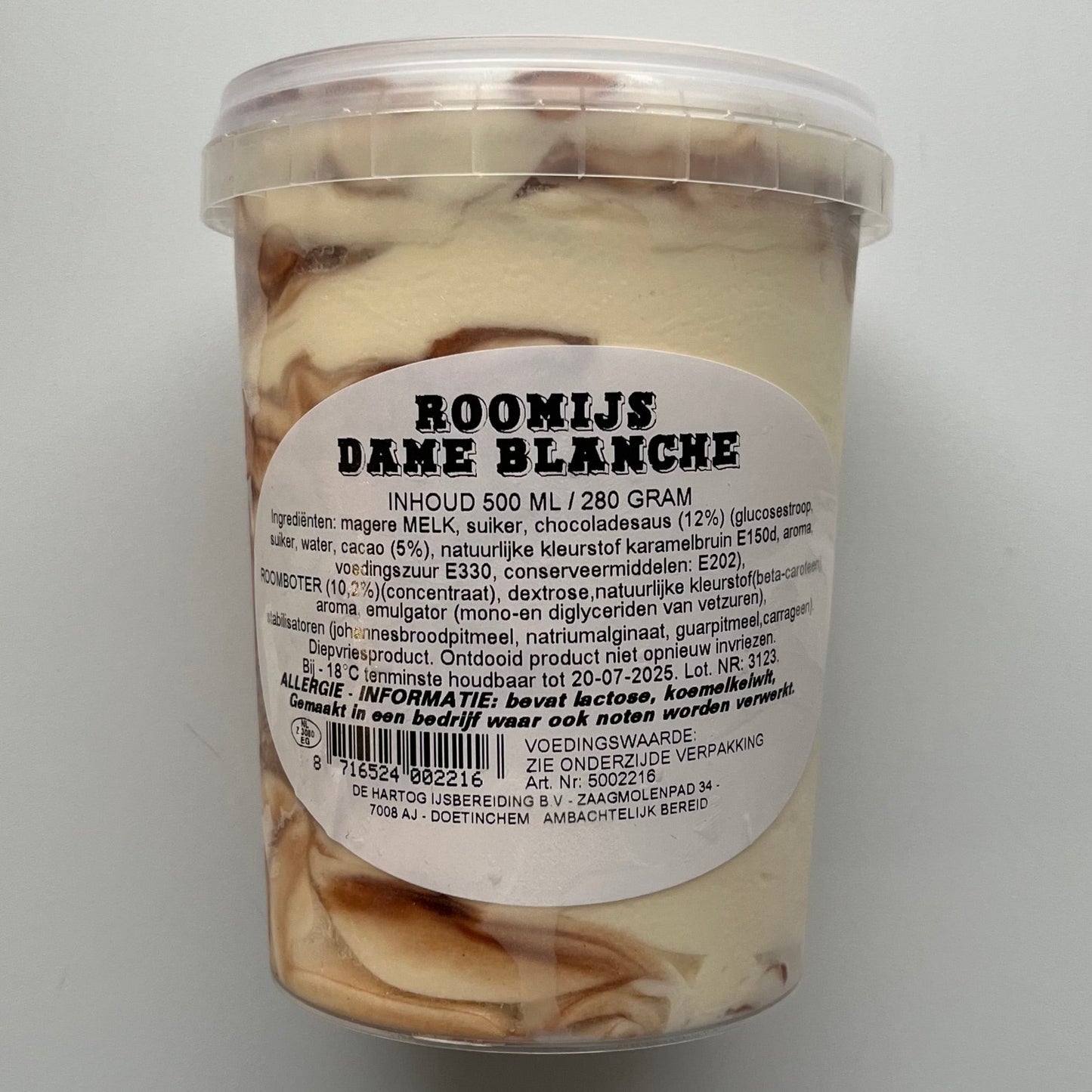 Dame blanche roomijs 500ml