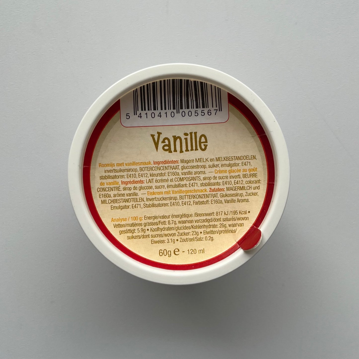 Vanille roomijsbeker